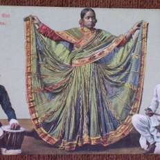 A Nautch Girl and Musicians," a postcard, earlier 1900's